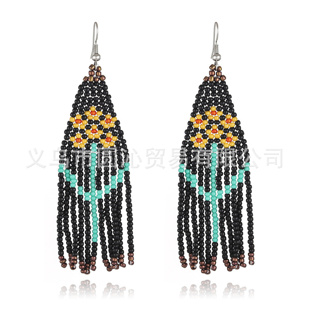 Women's Floral Tassel For Niche Personality Bohemian Rings
