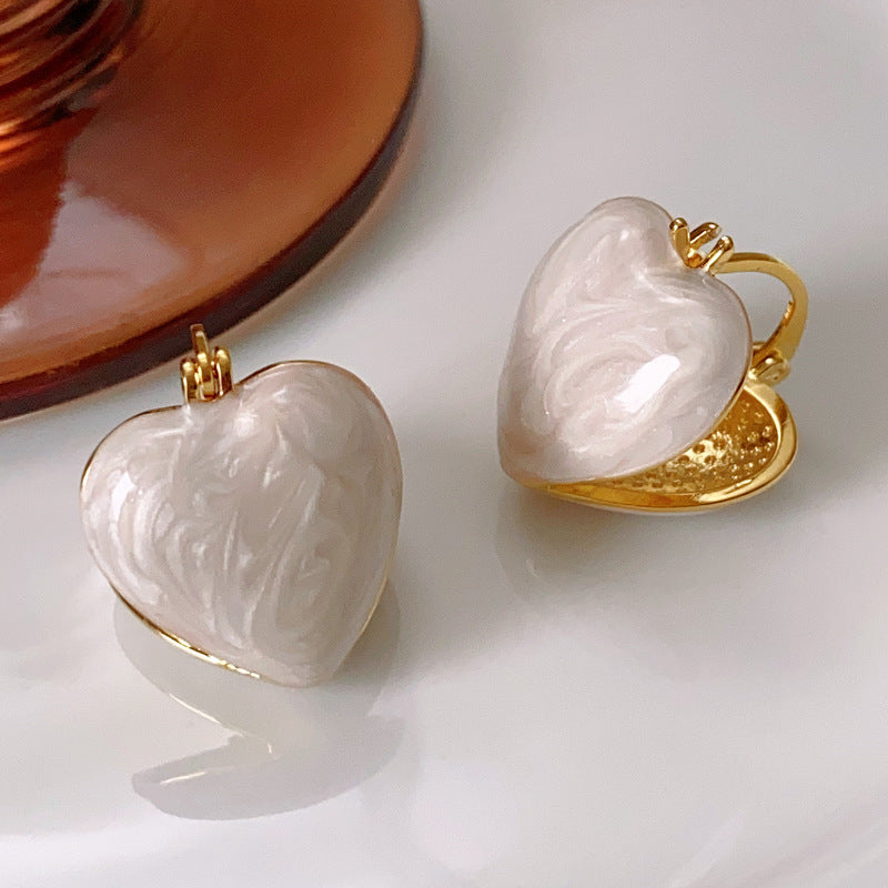 Boucles d'oreilles personnalisées simples en forme de cœur d'amour pour femmes