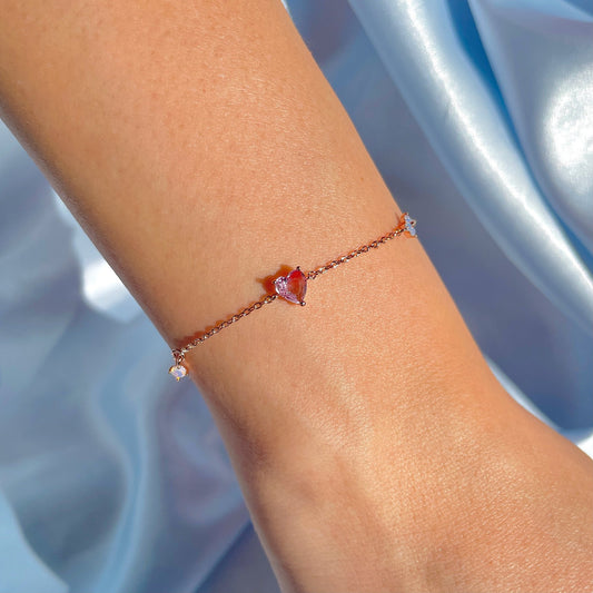 Bracelets de luxe légers pour femmes, coeur rose doux