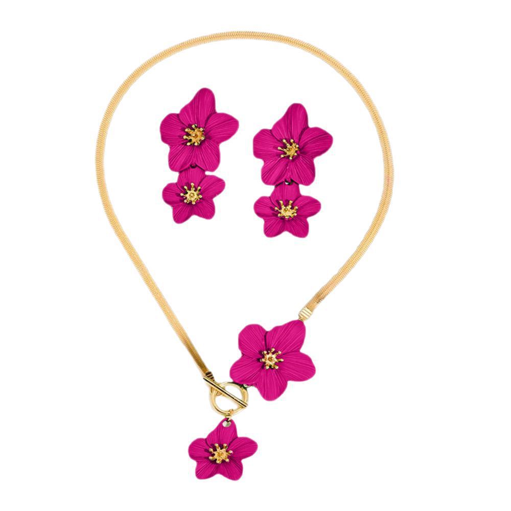Women's Fashionable Elegant High-grade Alloy Flower Suite Jewelry Set