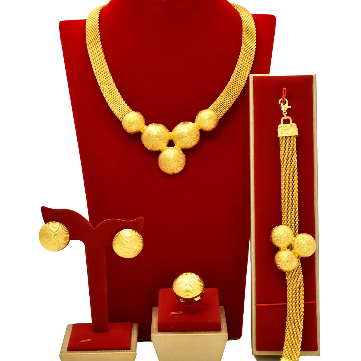 Charming Innovative Women's Gold Bridal African Jewelry Set