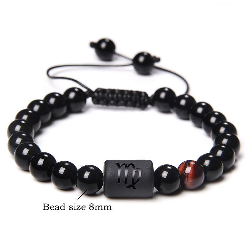 Men's Natural Red Agate Beads Twee Constellation Bracelets