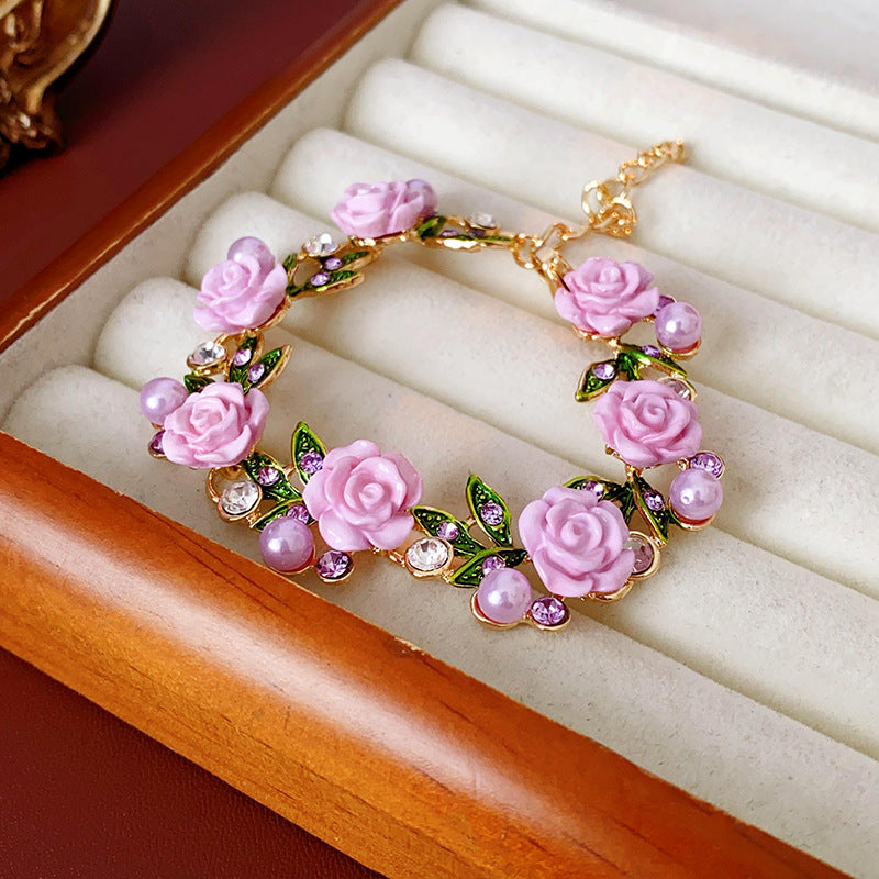 Leaves Rhinestone Pearl Fashionable Temperament Girlish Style Necklaces