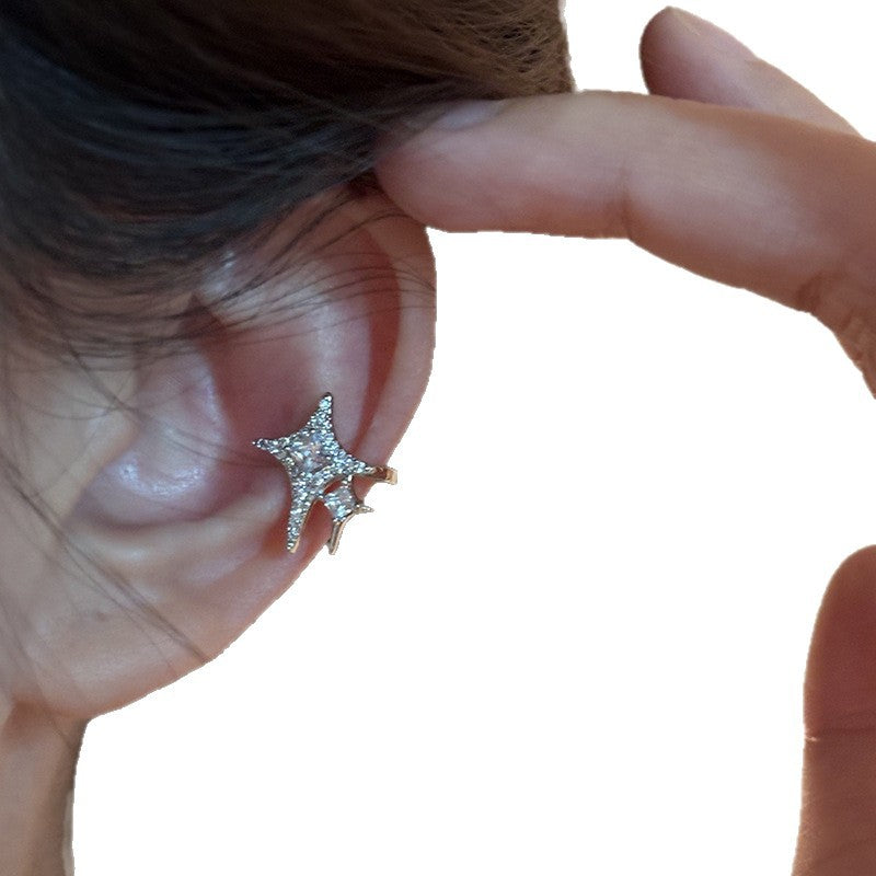 Women's Zircon Light Luxury Simplicity Elegant High-grade Exquisite Versatile Ear Clip