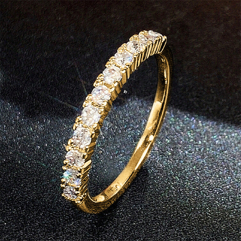 Women's Light Luxury Full Circle Over Inlaid Zircon Ring