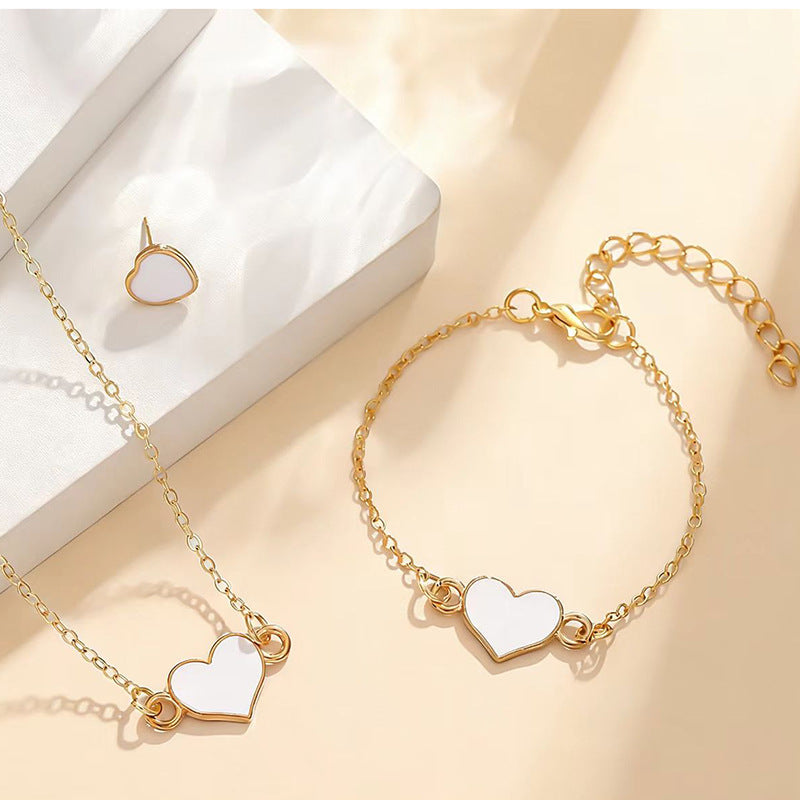 Drip Glazed Exquisite Simple Minority Fashion High-grade Clavicle Chain Elegant Jewelry Set
