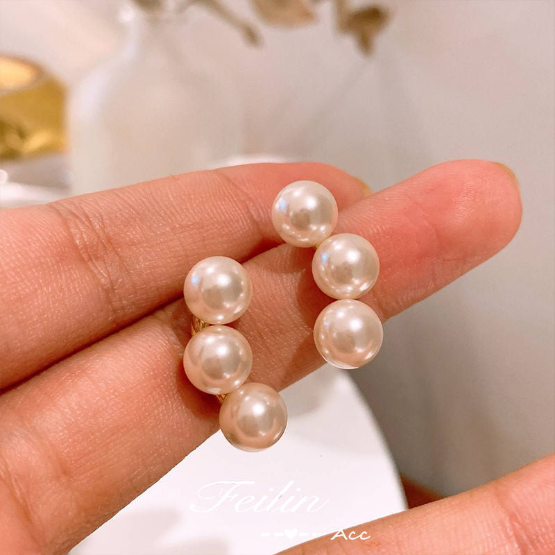 Pearl Eardrops Summer Temperamental Long One Earrings