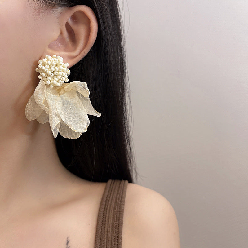 Flowers Yellow Vintage Taste Fairy Exaggerated Earrings