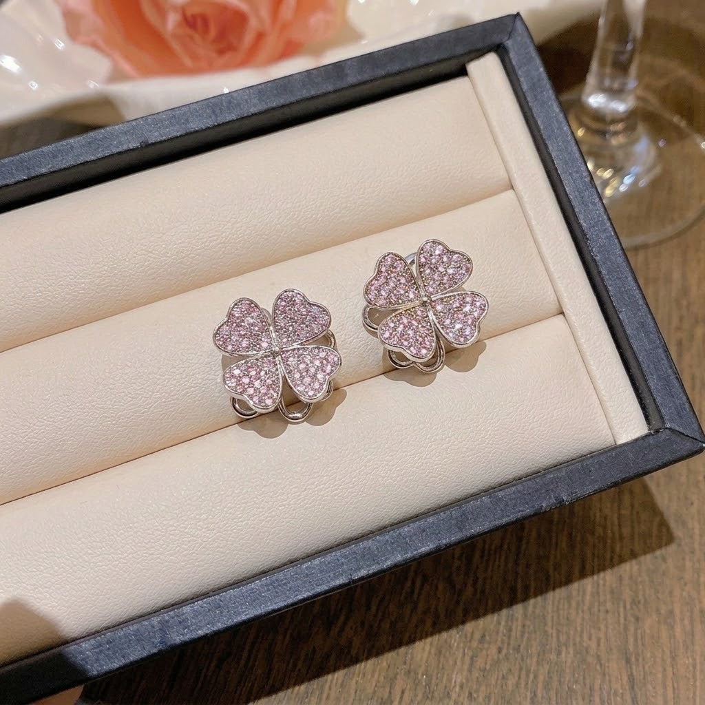 Rotating Degree Rotation Heart-shaped Zircon Clavicle Rings
