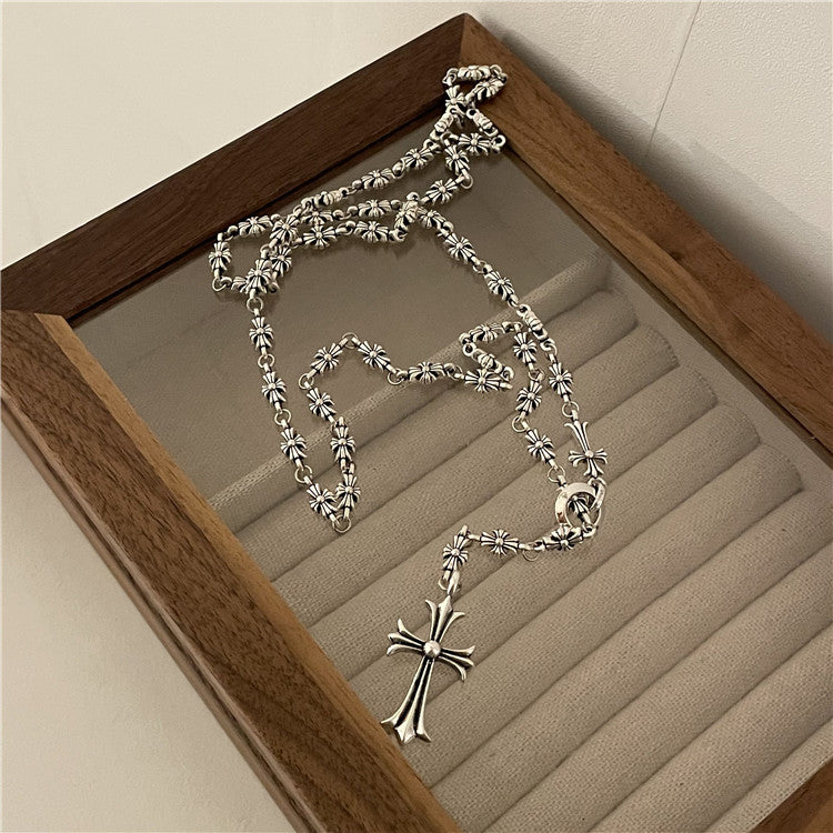 Women's Triangle Mark Pendant Titanium Steel Sweater Chain Necklaces