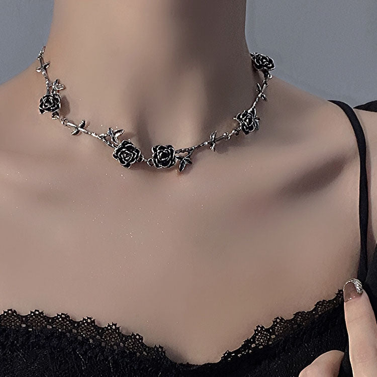 Women's & Men's Style Thorn Rose Retro Distressed Clavicle Chain Niche Necklace