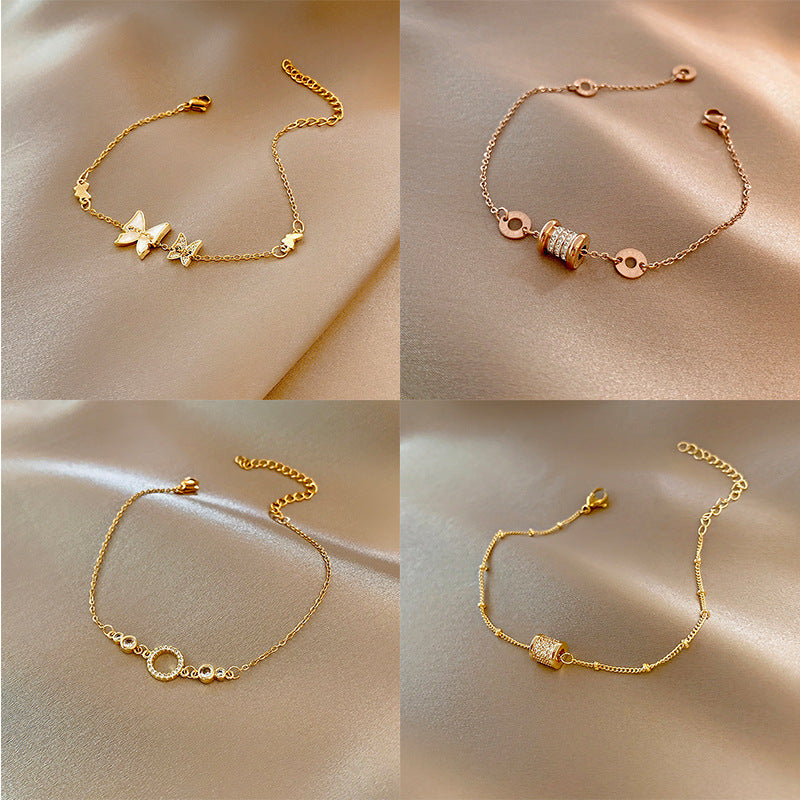 Affordable Luxury Fashion Personality Temperament Wild Simple Pearl Style Geometric Bracelet