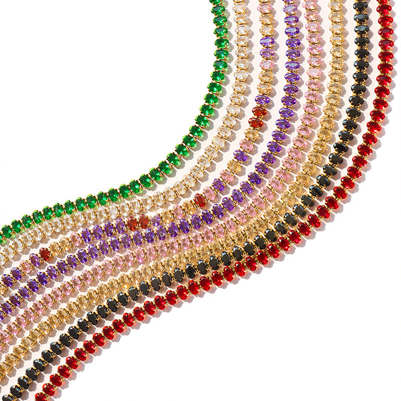 Lady Sense Elegant Graceful Solid Color Colorful Crystals Zircon Bracelets