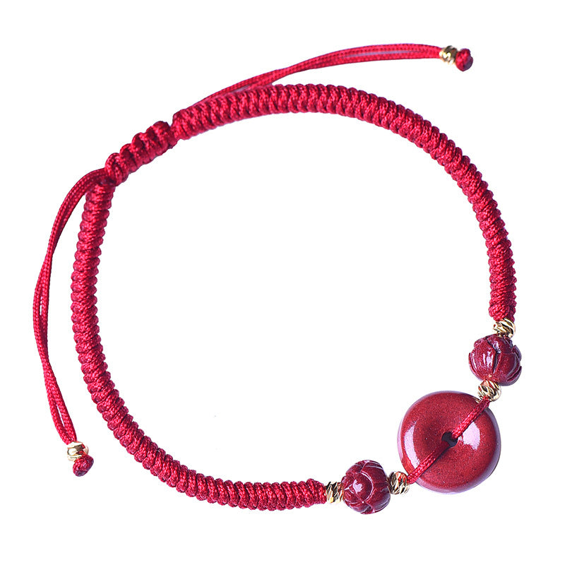 Bracelets de transport de vie originaux avec boucle Lotus cinabre pour femmes