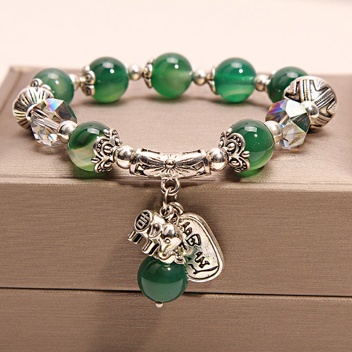 Women's Crystal Agate Jewelry Korean Simple Girlfriends Elephant Fashion Bracelets