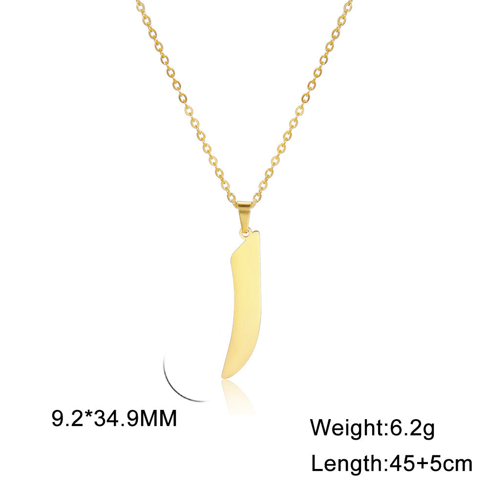 Trend Simple Cut Arabic Letter Pendant Necklaces