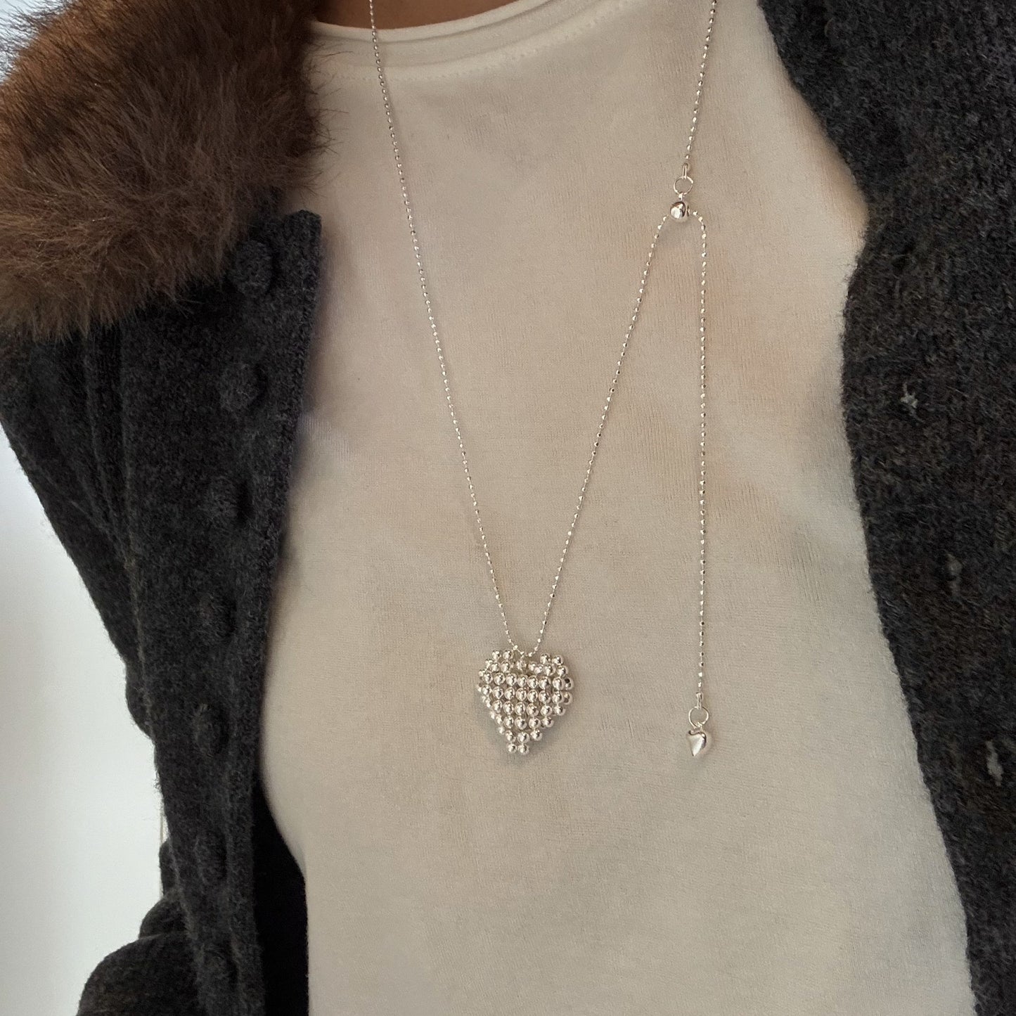 Style Metal Three-dimensional Love High Sense Necklace