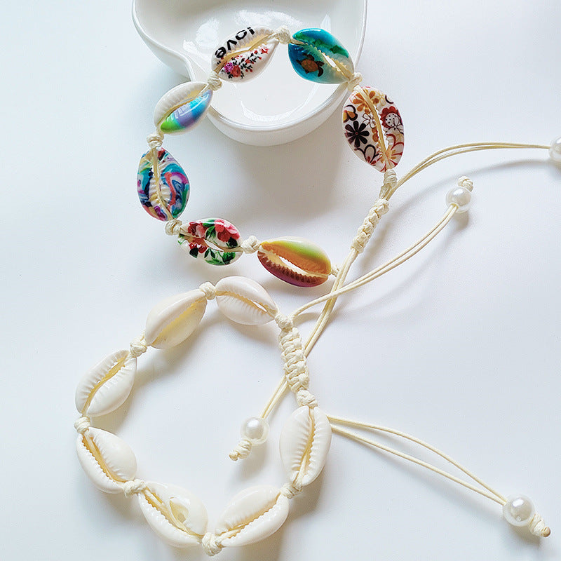 Shell Woven Wax Line Hand-woven Painted Bracelets