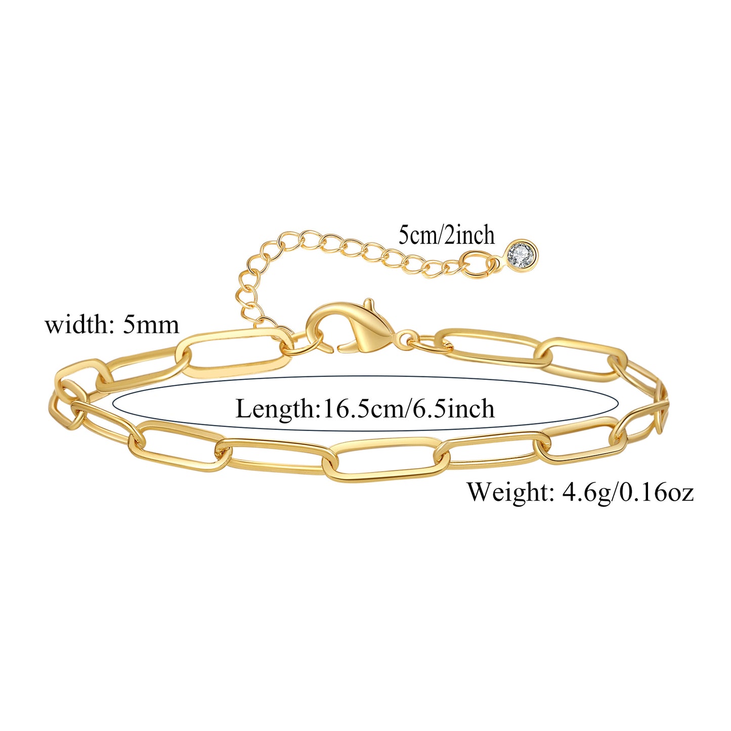 Women's Real Gold Cuban Chain Suit Clip Bracelets