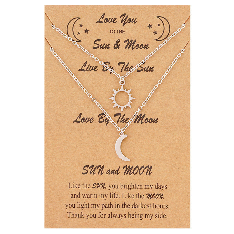 Moon Couple Unique Creative Simple Stainless Necklaces