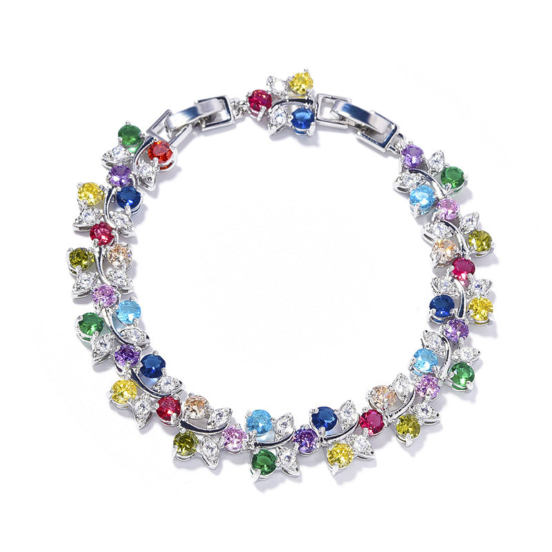 Luxuriöse Regenbogenblume für Damen für Minderheiten, bunte Armbänder