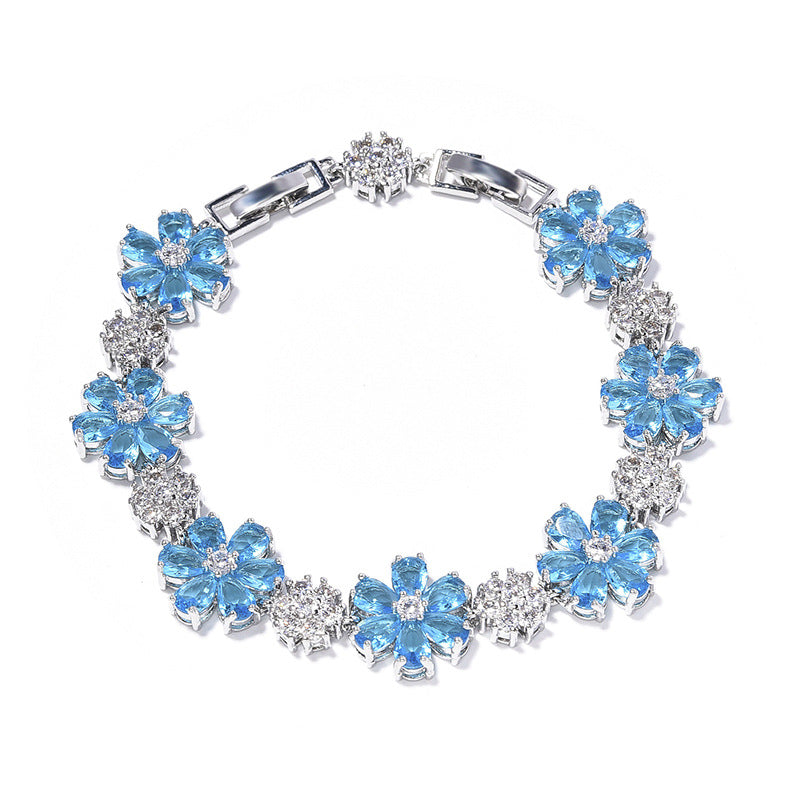 Damen-Armbänder mit reichem Blumen-Luxus-Zirkon und hochwertiger Intarsien