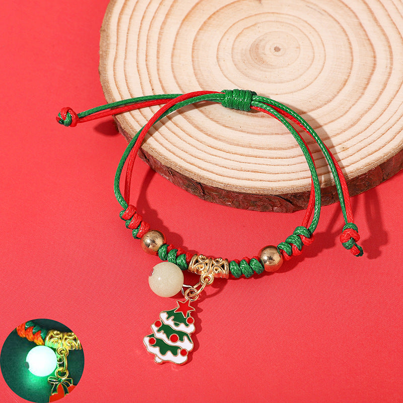 Luminous Christmas Woven Female Popular Santa Bracelets