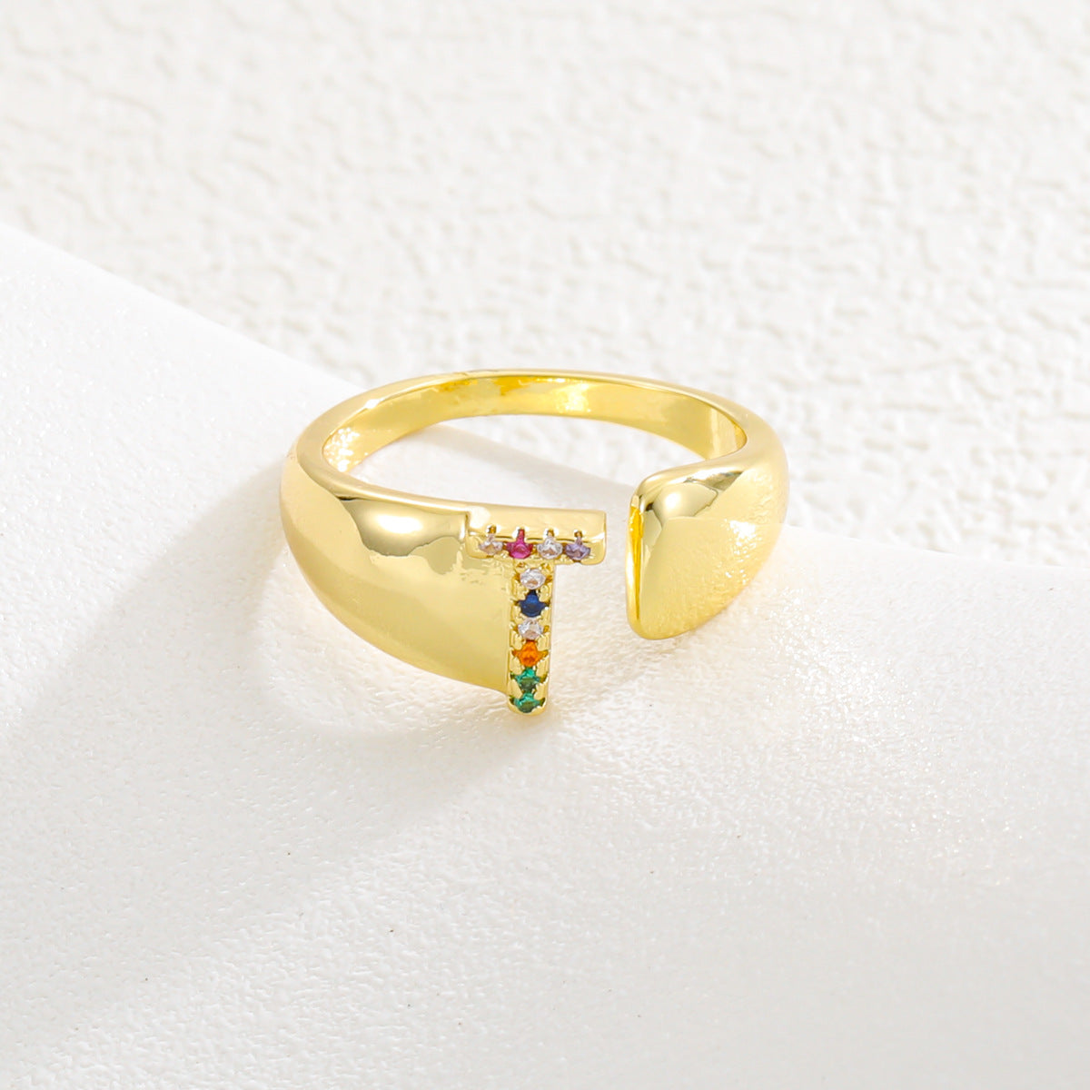 Letters Gold Plated Cell Phone Finger Ring