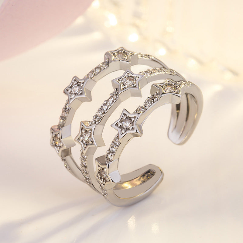 Creative Simple White Diamond Rhinestone Zircon Rings