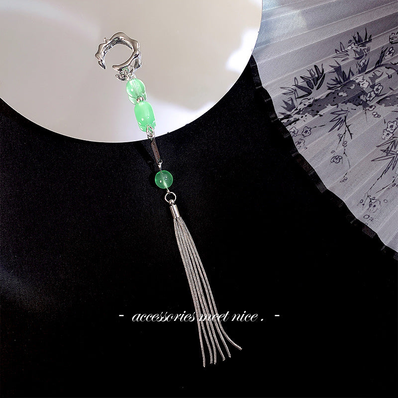 Style Long Niche Tassel Flower Beaded Pendant High-grade Retro Earrings