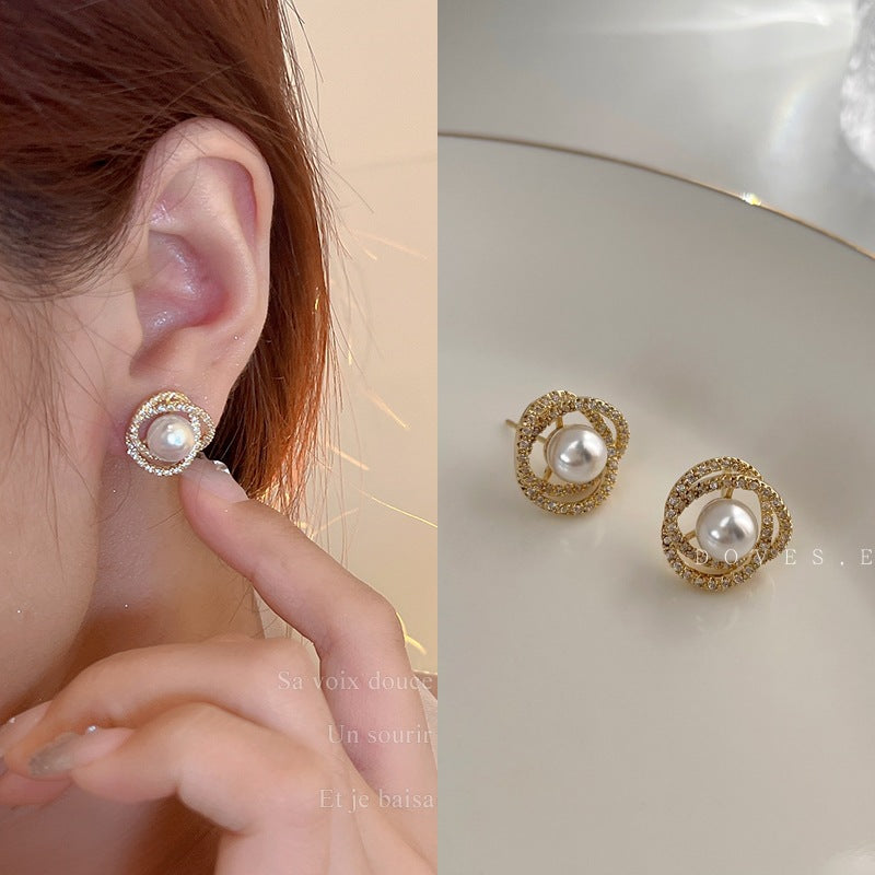 Women's Sterling Sier Needle Elegant Light Luxury Earrings