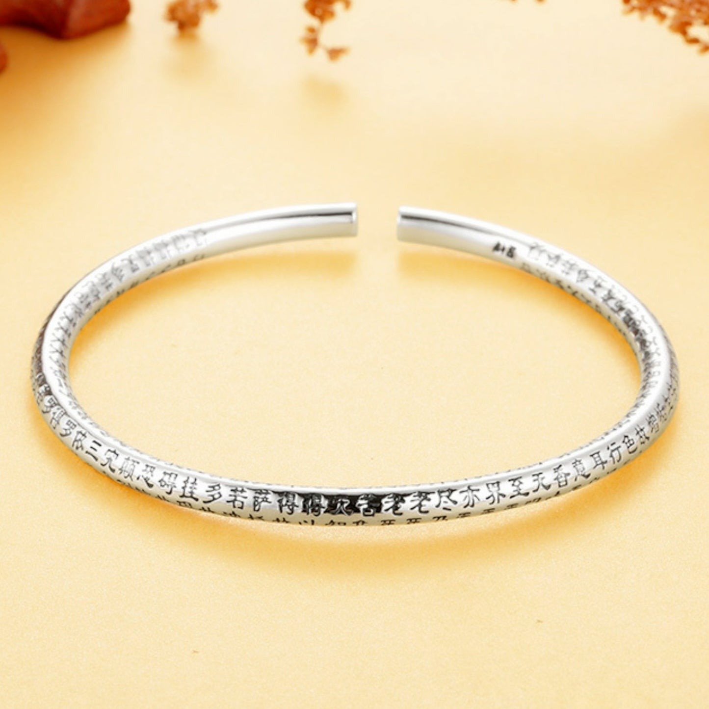 Sutra Simple Opening Adjustable Text Round Tube Bracelets