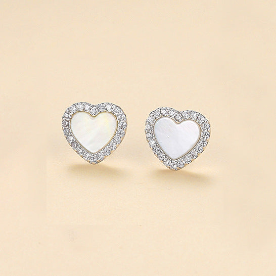 Women's White Shell Micro Inlaid Zircon Versatile High Sense Color Retention Rings