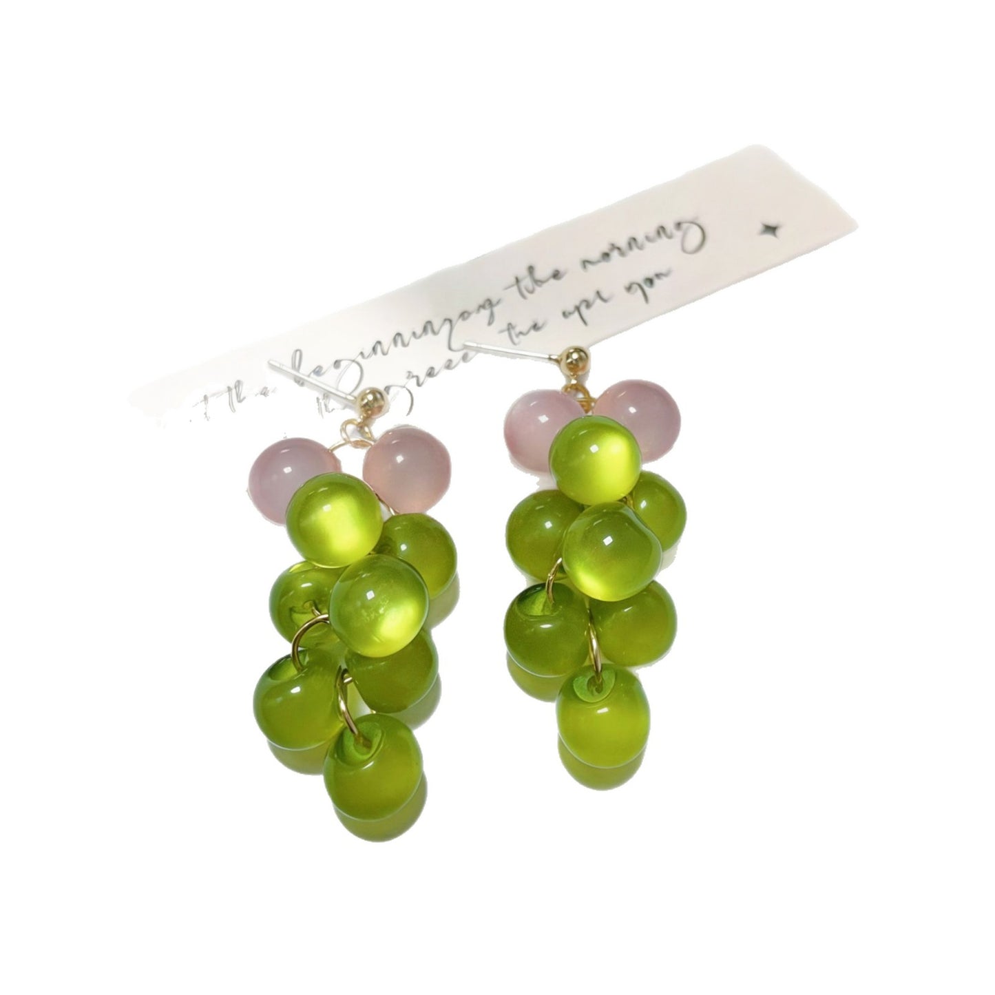 Sweet Grape Bubble Atmosphere Green High Sense Ear Earrings