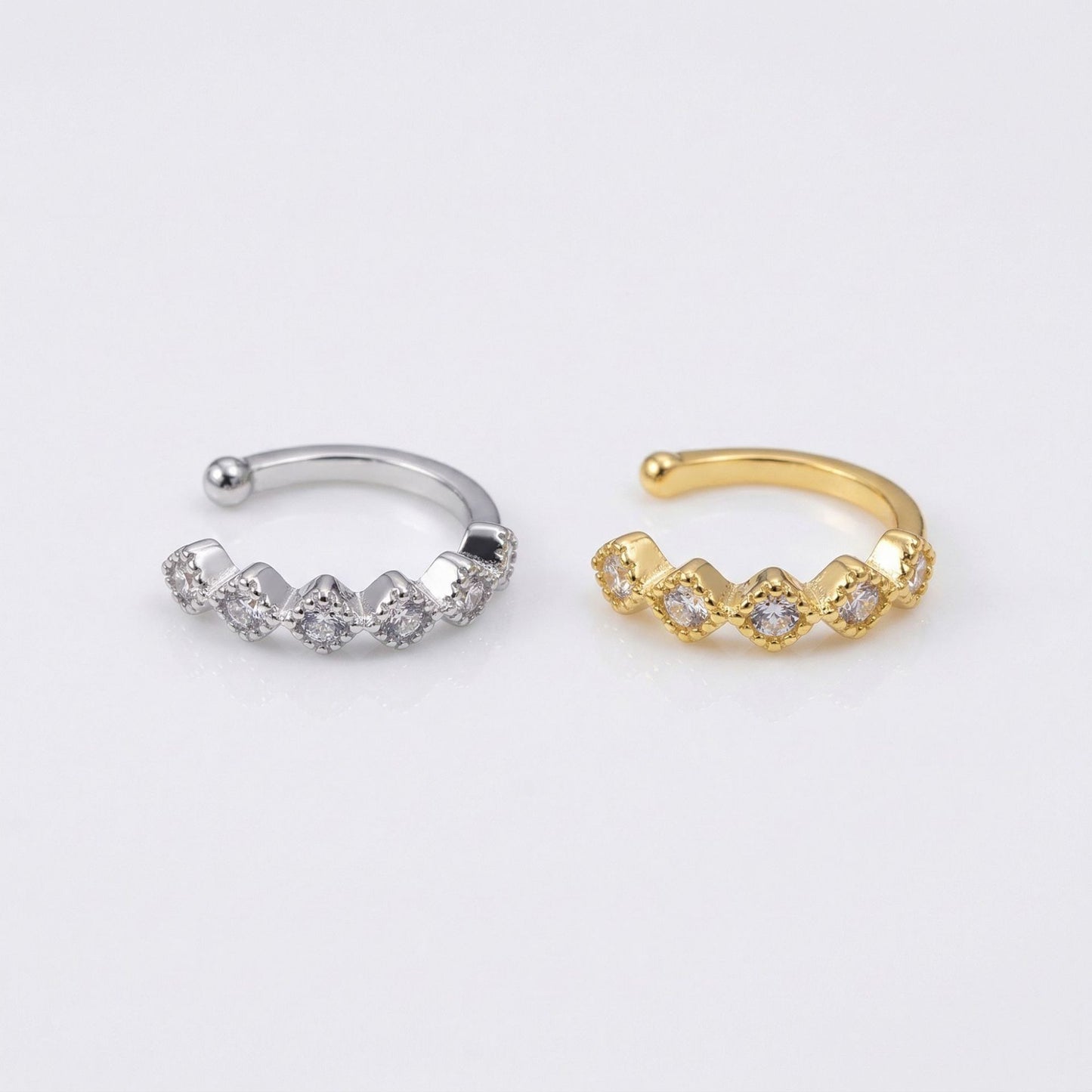 Copper Micro Inlaid Zircon Shaped Exquisite Versatile Without Ear Clip