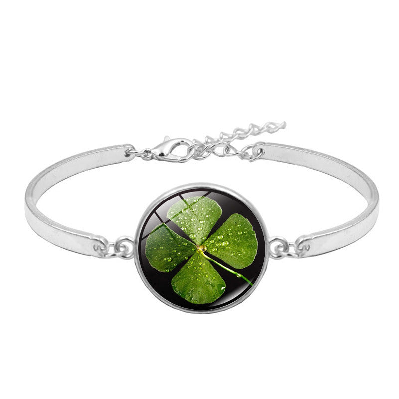 Lucky Four-leaf Clover Time Stone Female Gift Bracelets