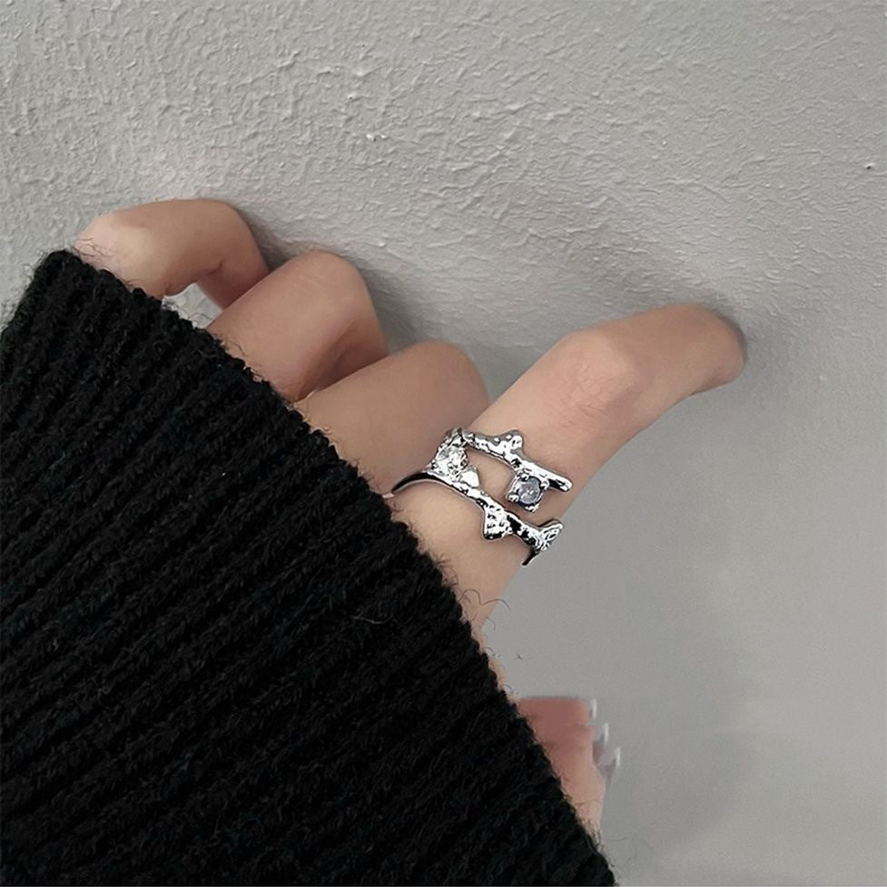 Women's Irregular Three-piece Trendy Design High-grade Index Rings