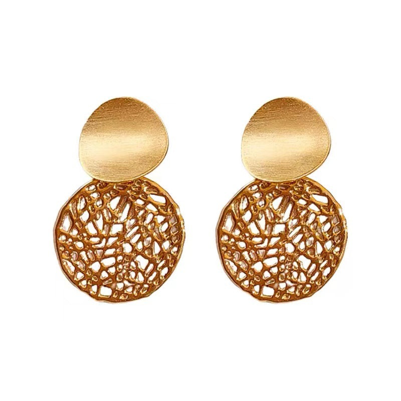 Women's Mesh Metal Circle Hollow High-grade Exquisite Earrings