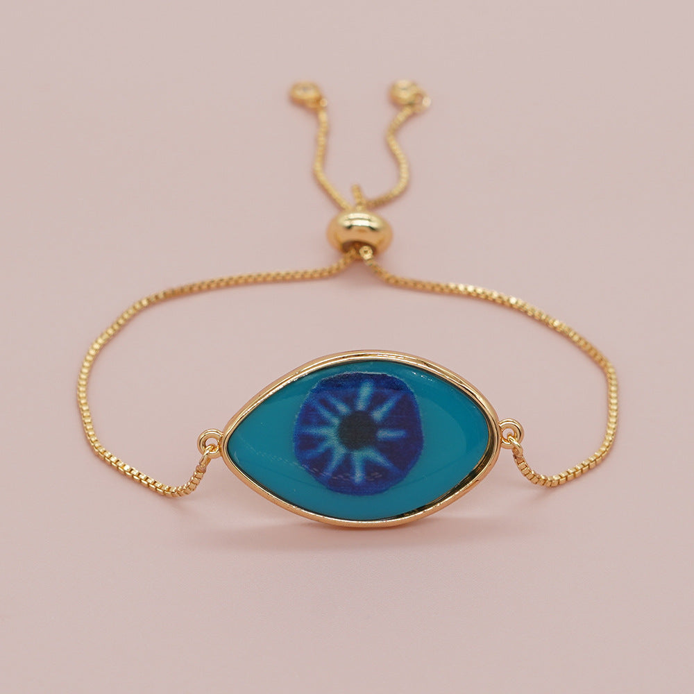 Color Dripping Eyes Box Chain Turkish Devil Bracelets