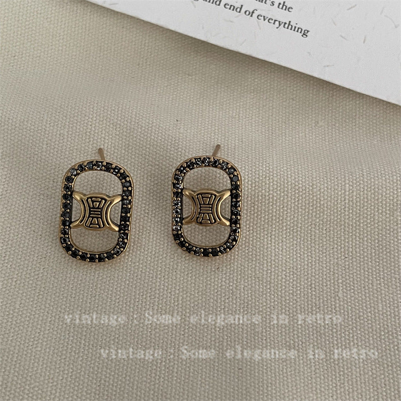 Vintage Niche Design Exaggerated Style Sier Earrings