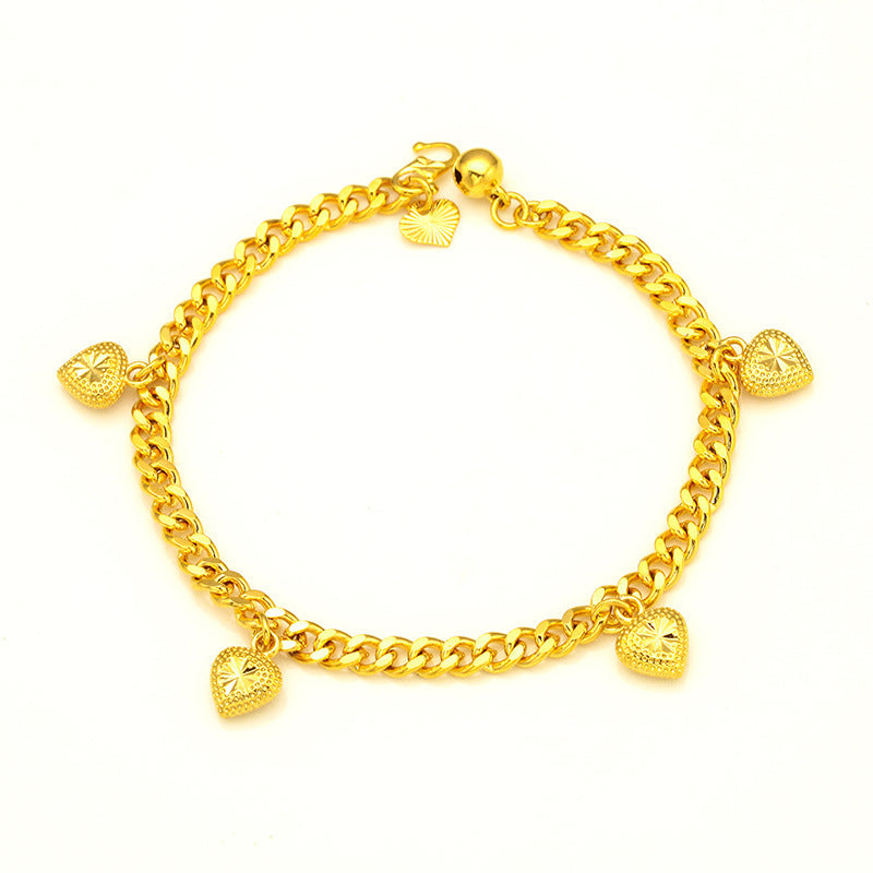 Women's Flat Style Buckle Alluvial Gold Small Peach Bracelets