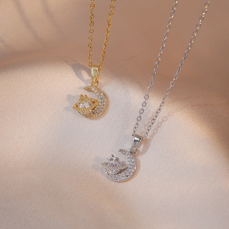 Star Moon Zircon Geometric Special Interest Necklaces