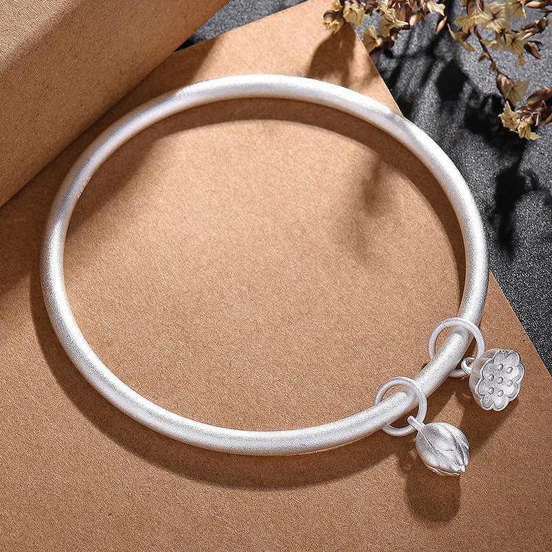 Women's Exquisite Simple Heritage Frosted Light Three-life Lotus Bracelets