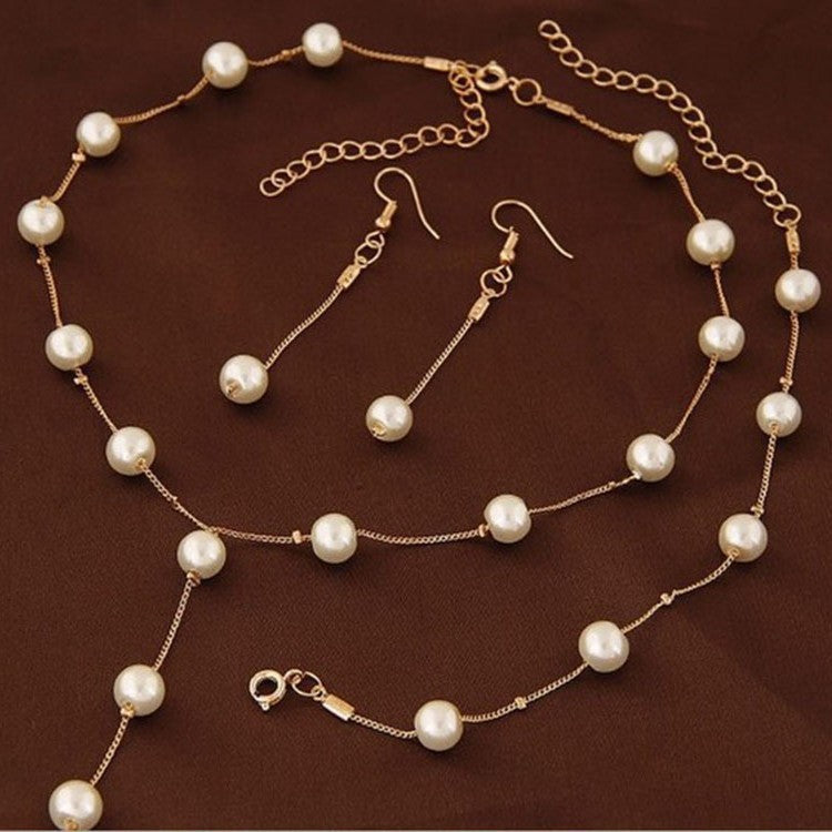 Blue Cheese Sea Korean Fashion Sweet Elegant Pearl Jewelry Set