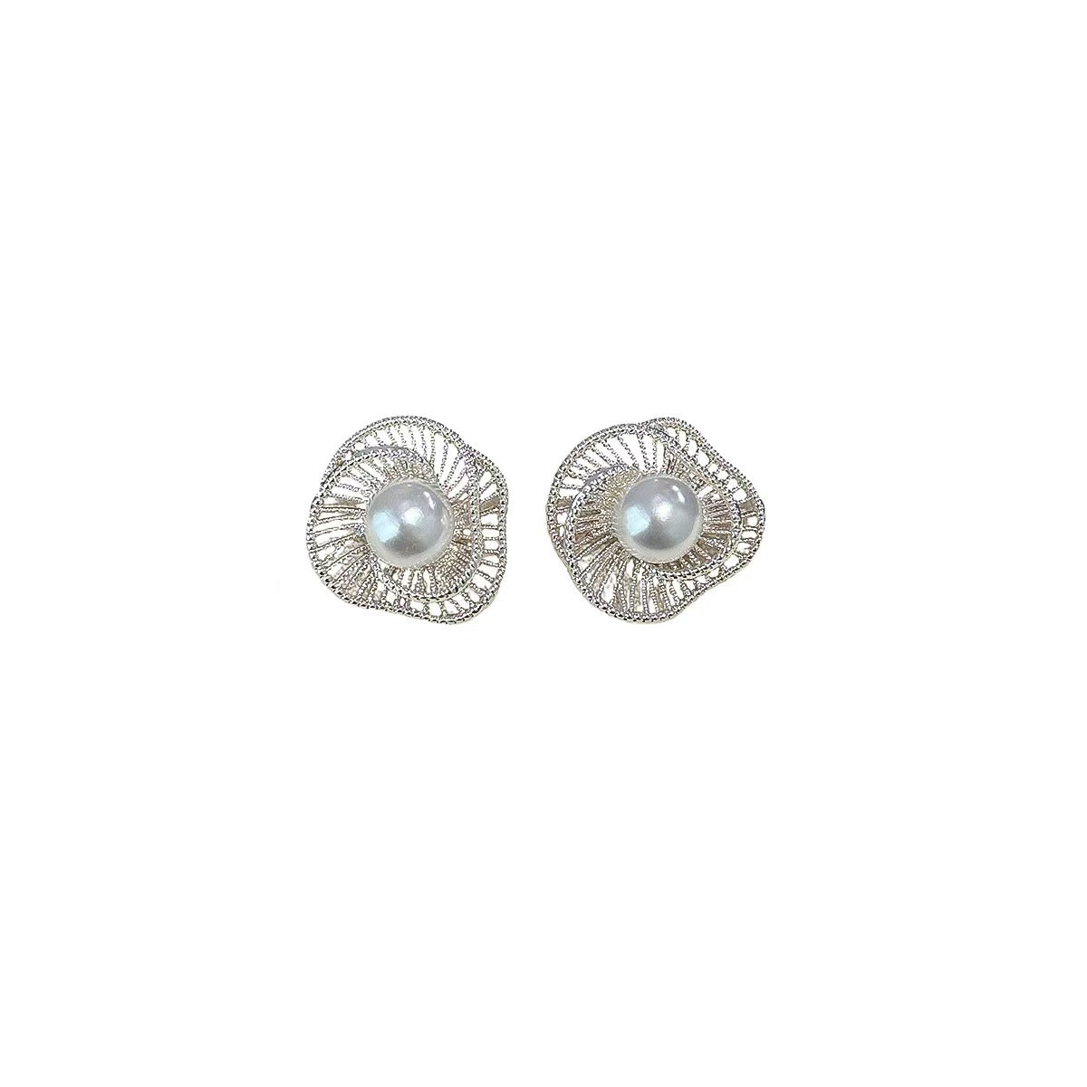 Korean Simple Hollow Pearl Flower High Sense Commute Temperament Wild Rings