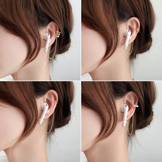 Headset Chain Female Ear Clip Wireless Earrings