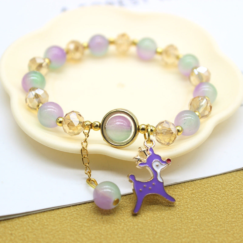 Ice Crystal Cartoon Jade Dog Clow Bracelets