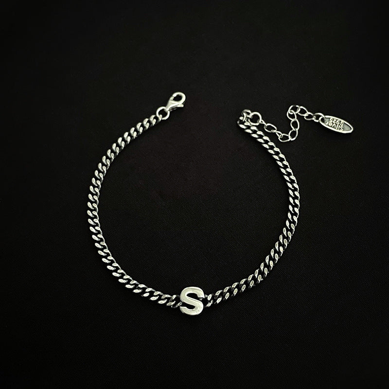 Bracelets d'intérêt spécial avec lettres anglaises en argent Sterling de Style coréen pour femmes