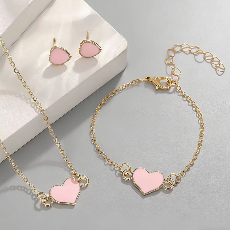 Drip Glazed Exquisite Simple Minority Fashion High-grade Clavicle Chain Elegant Jewelry Set
