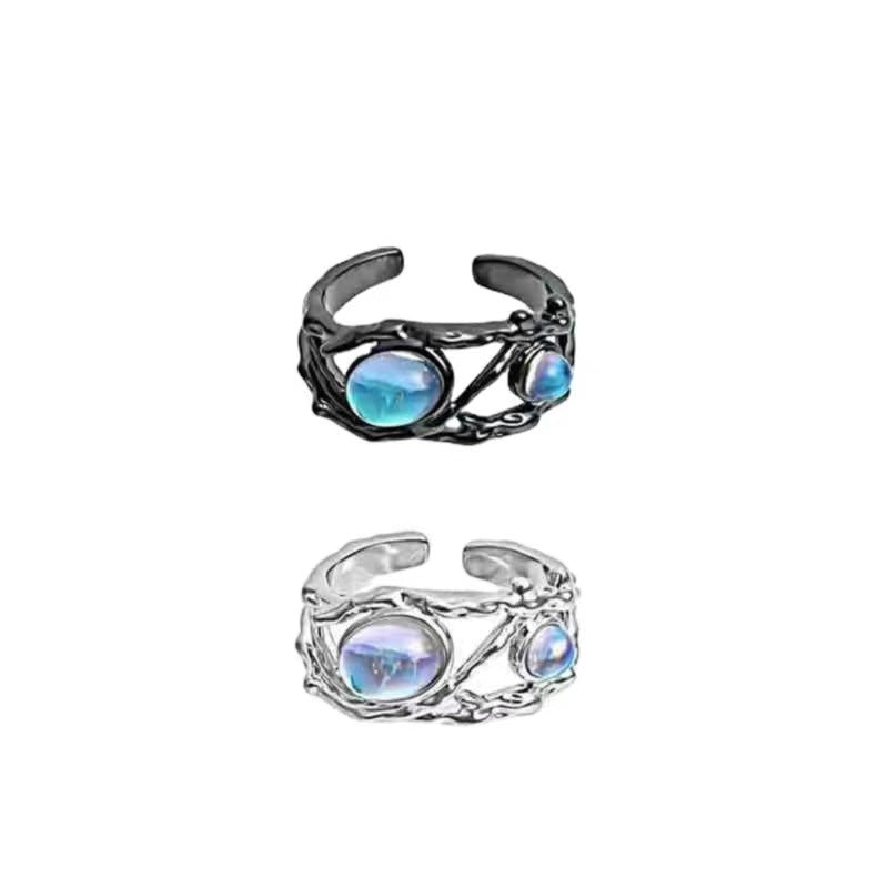 Luxury Moonstone Unisex Fashion Minority Design Rings